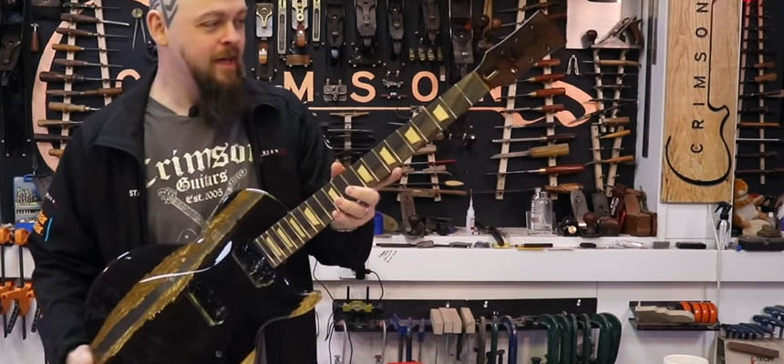 Epoxy Resin River Table Guitar